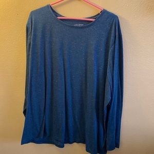Long sleeve shirt blue with shimmering gold